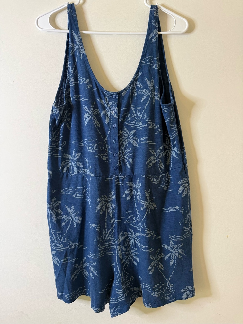 GAP Blue Palm Tree Print Romper